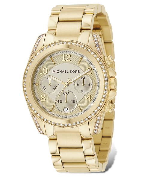 michael kors gold watch diamonds|Michael Kors chronograph gold.